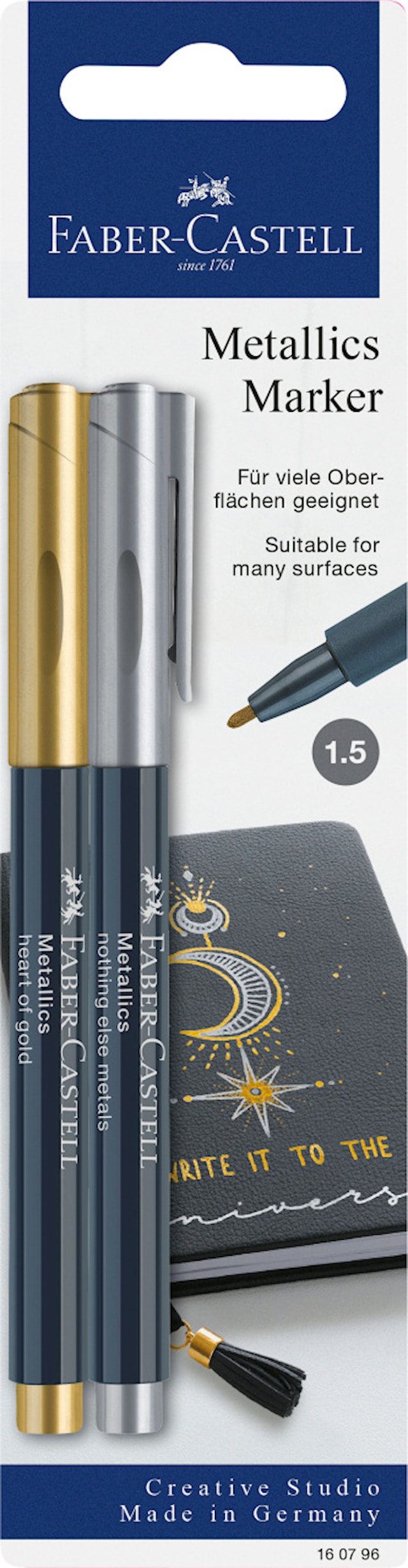 Produktbild 1 för Metallic marker Guld + Silver, Faber-Castell