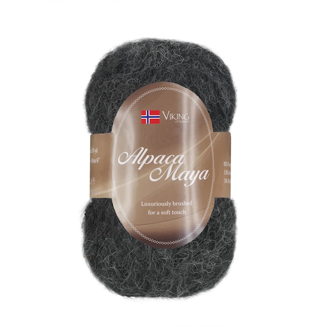 Alpaca Maya 50 g Sort/koks 703 Viking Garn