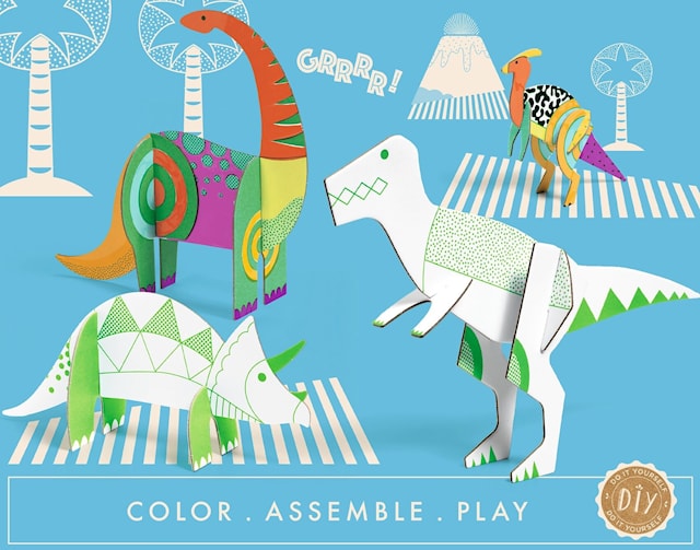 Produktbild 1 för Dinosaurier byggsats i kartong Djeco