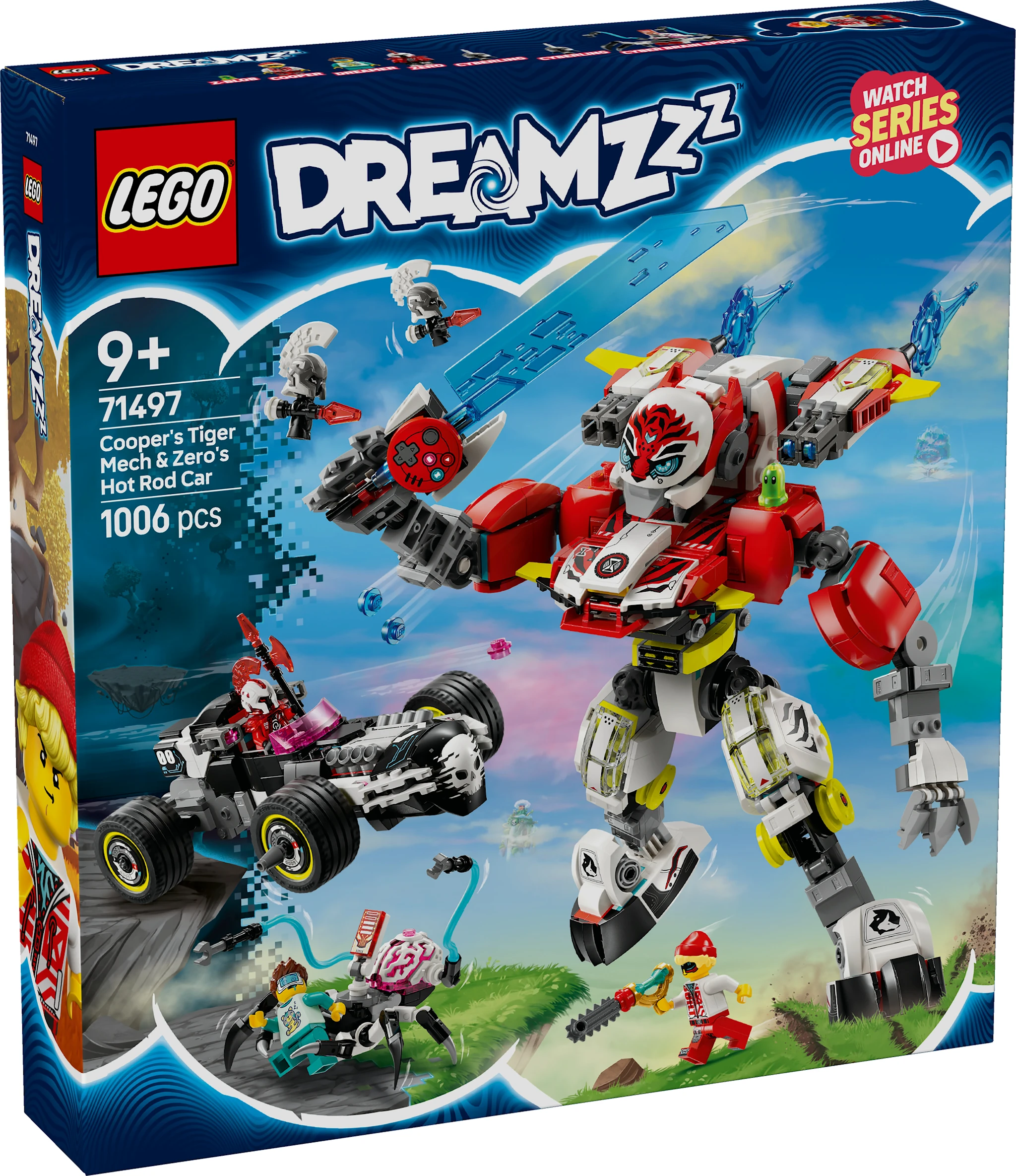 Produktbilde for Coopers tigerrobot og Zeros hotrod LEGO® DREAMZzz (71497)
