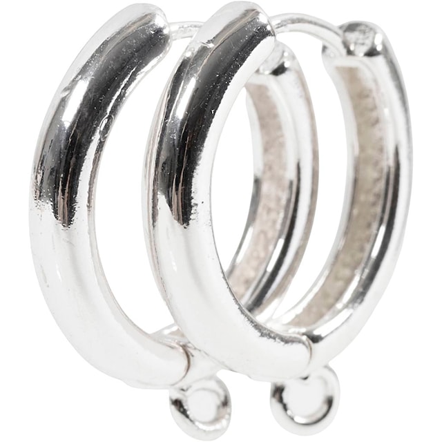 Tuotekuva 5 - Rengaskorvakorut silmukalla, halk. 15 mm, paksuus 3 mm, hopeanväriset, 2x2 pari/ 1 pkt