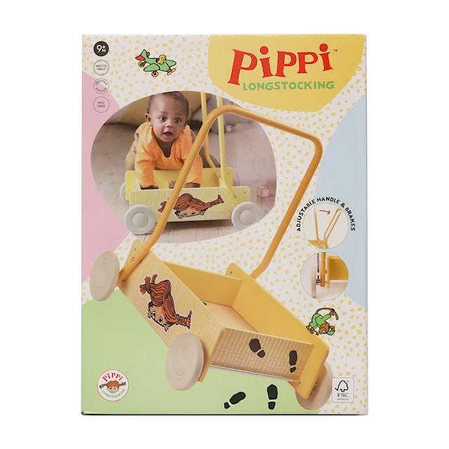 Produktbild 6 för Pippi Lära Gå Vagn Gul Micki