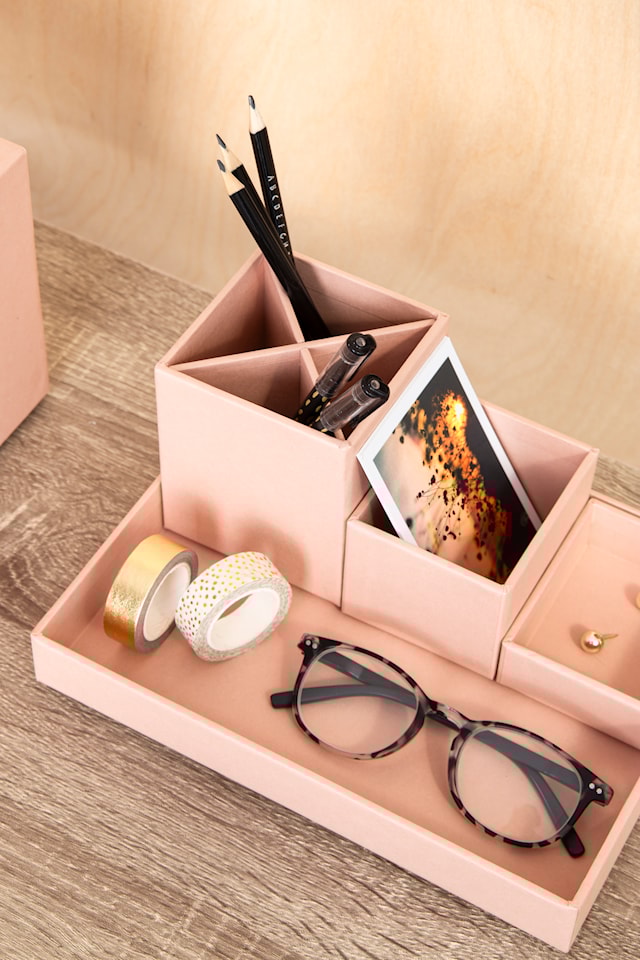 Produktbild 4 för Skrivbordsförvaring 4 delar Dusty Pink Bigso Box of Sweden