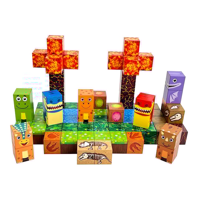 Produktbild 1 för Magnetiska Byggklossar Dino 86 Bitar