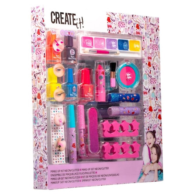 Produktbild 2 för Create it! Makeupset Neon/Glitter 17 Delar