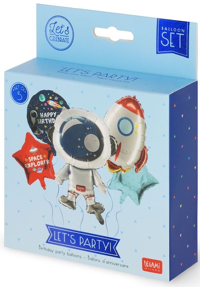 Produktbilde 2 for Folieballonger Let's Party Rommet 5-pakning Legami