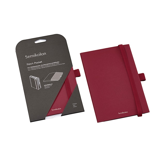 Produktbild 3 för Förvaringsficka med elastisk band och pennhållare - Patch Pocket Burgundy Semikolon