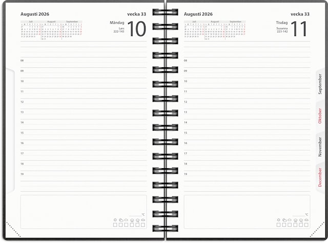 Produktbild 2 för Kalender 2026 Dagbok Svart PP-plast Burde