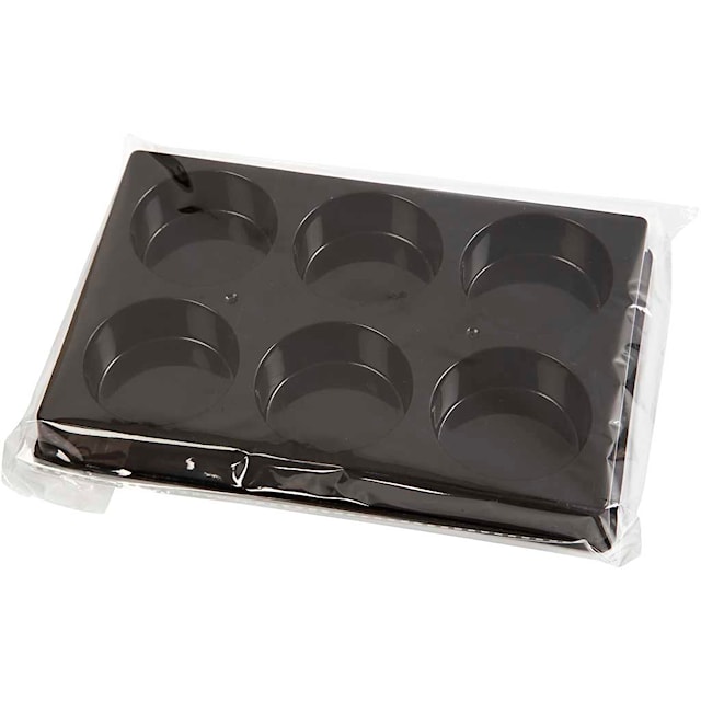 Produktbilde 2 for Palett til vannfarge, dia. 44 mm, str. 11x16 cm, svart, 1 stk.