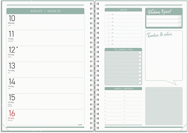 Produktbild 3 för Kalender 2026 A5 Få det gjort Grön Burde