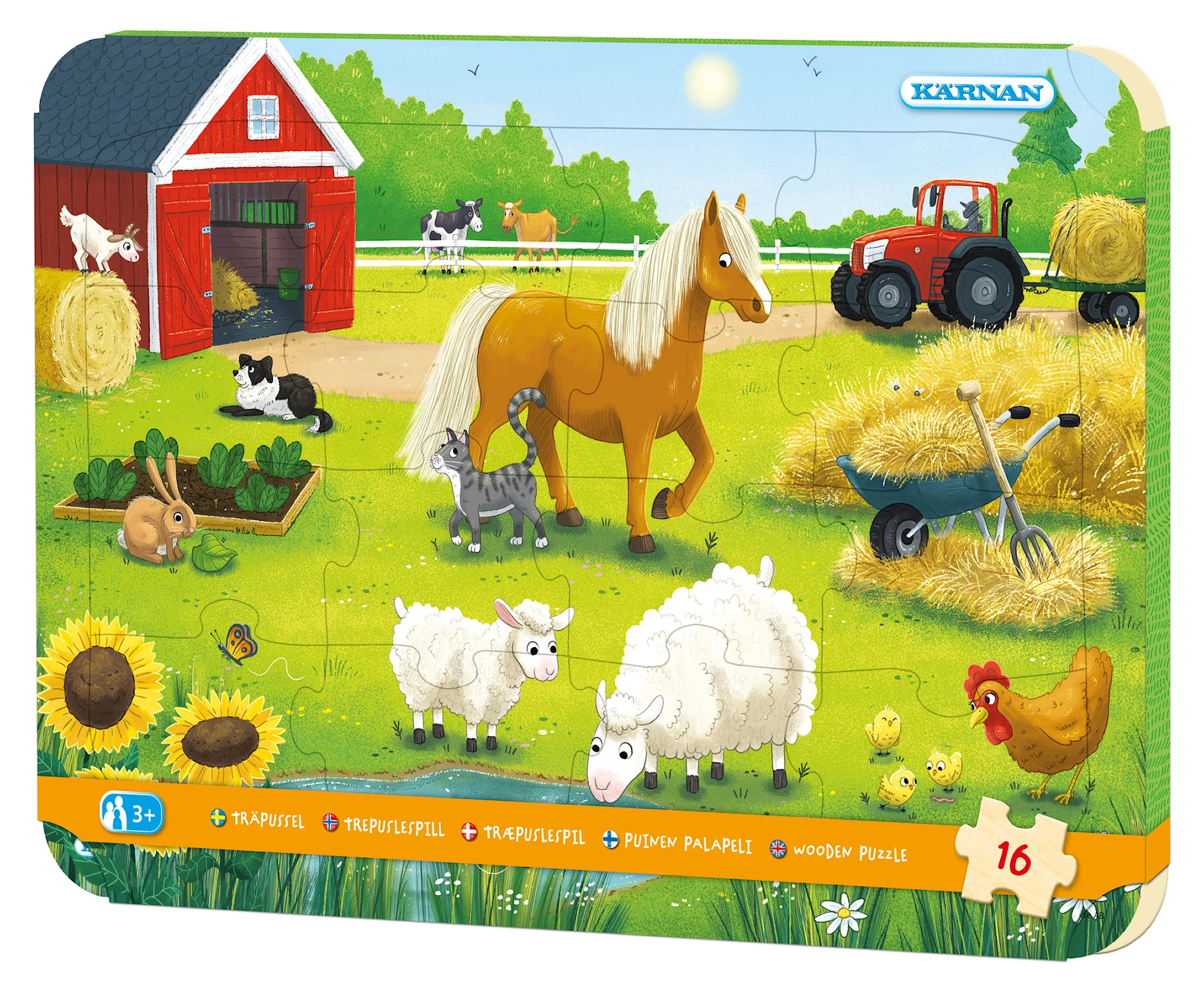 Produktbilde for Rammepuslespill På Bondegården 16 brikker, Kärnan
