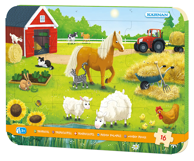 Produktbilde 1 for Rammepuslespill På Bondegården 16 brikker, Kärnan
