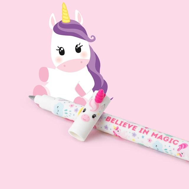 Produktbilde 3 for Gelpenn Viskelig Unicorn Rosa 1-pack Legami
