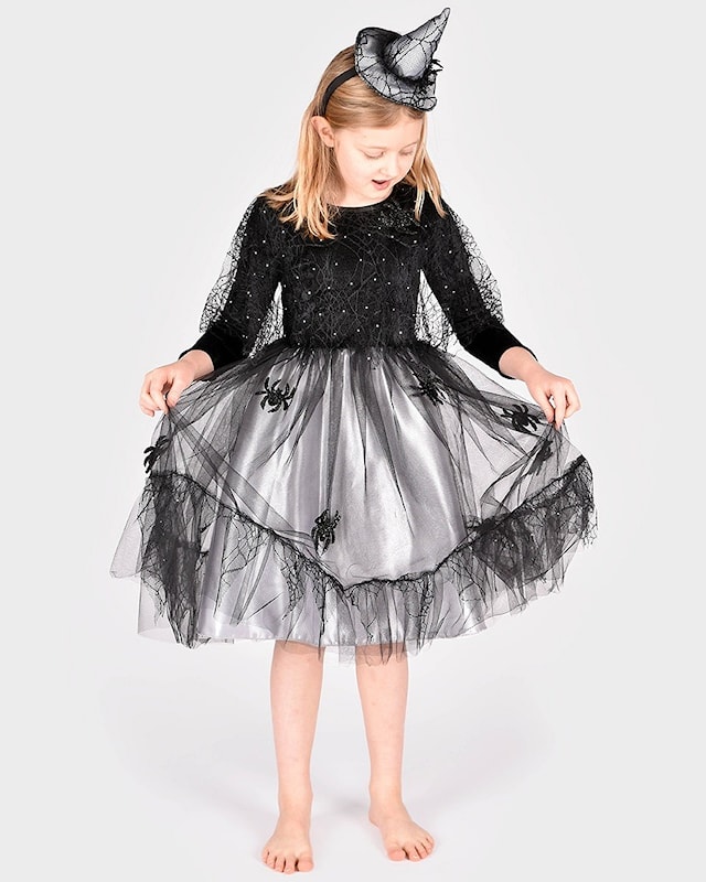 Produktbild 1 för Maskeradklänning Häxa med Diadem 110-116 cl (4-6 år)