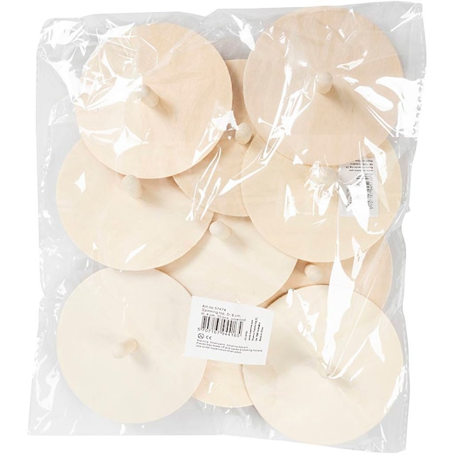 Produktbild 7 för Leksakssnurra av Trä 8x4 cm 10-pack Creativ Company