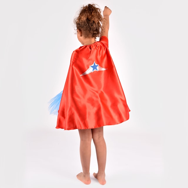 Produktbild 5 för Maskeradklänning Supergirl Med Cape 110-116 cm Den Goda Fen