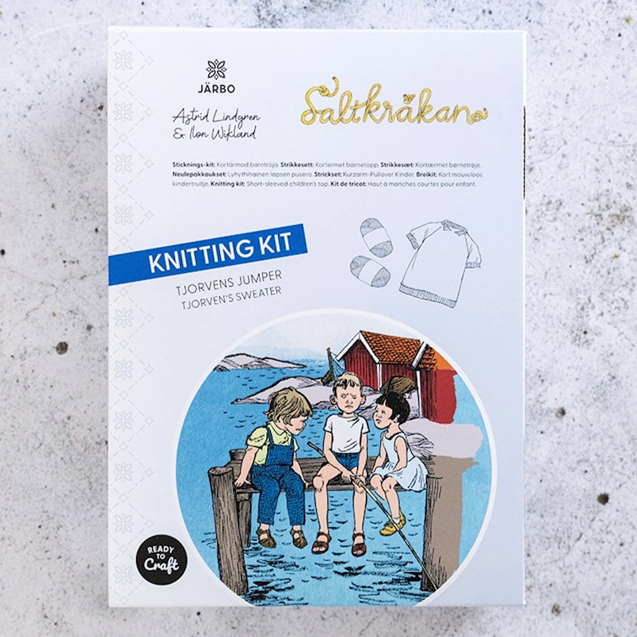 Produktbild för Astrid Lindgren Ilon Wikland stickkit Tjorvens jumper Järbo