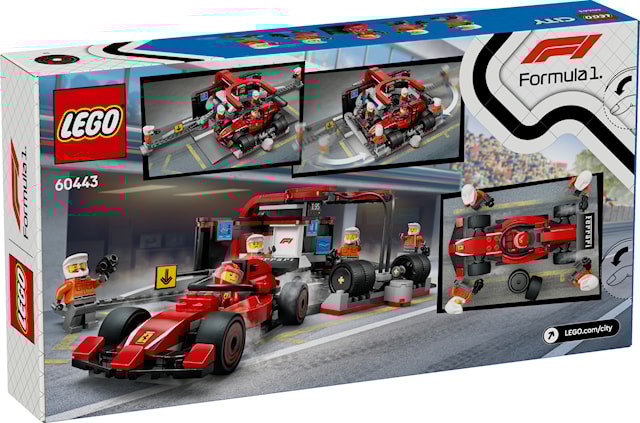 Produktbild 3 för F1® depåstopp & depåteam med Ferrari bil LEGO® City (60443)