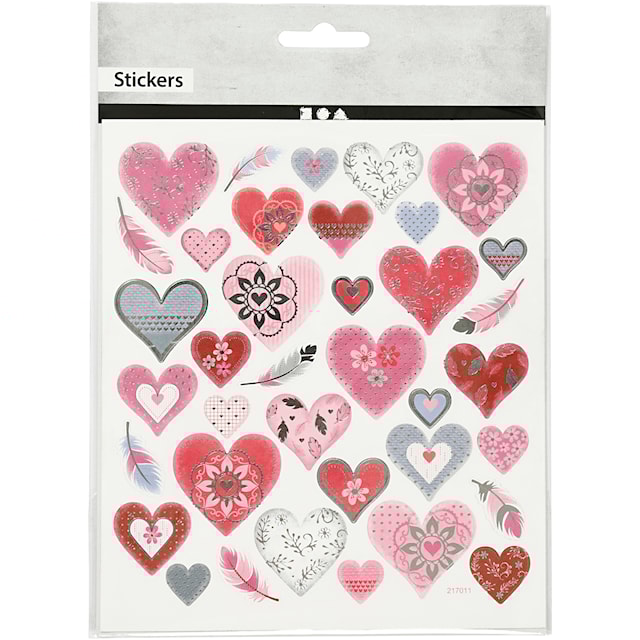 Produktbilde 2 for Klistremerker, hjerter, ark 15x16,5 cm, 1 ark
