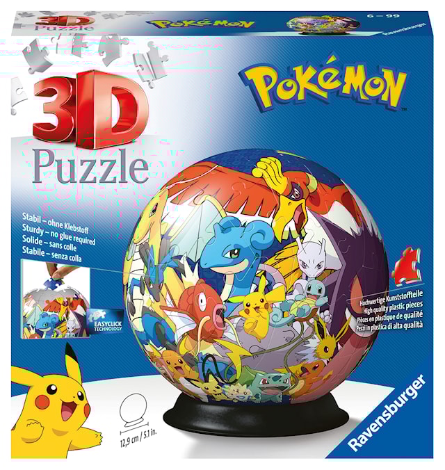 Produktbild 1 för Pokémon boll 3D Pussel 72 bitar Ravensburger