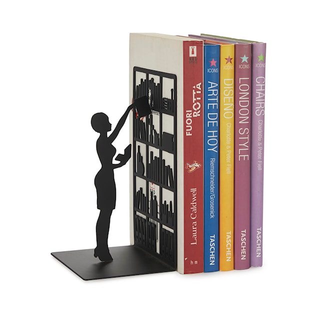 Produktbilde 2 for Bokstøtte Bibliotek Black Metal Balvi