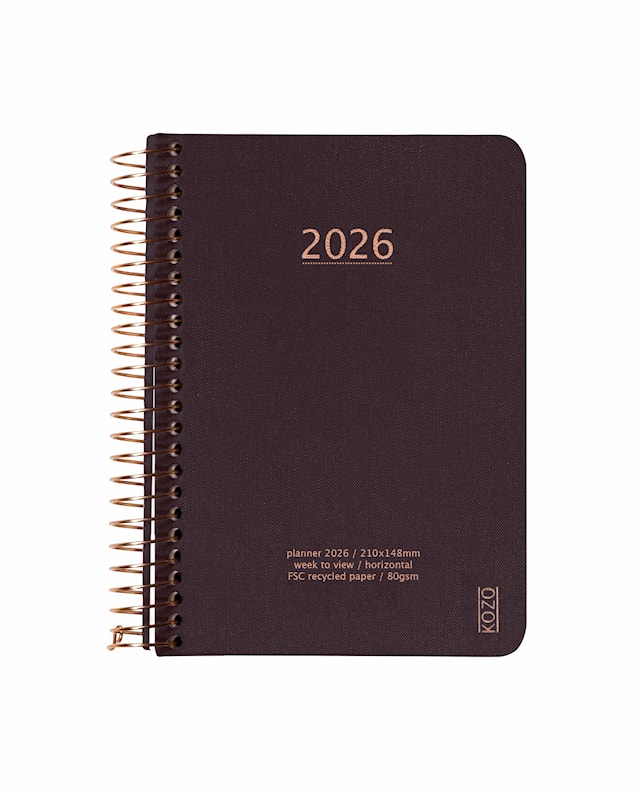 Produktbilde 1 for KOZO Kalender 2026 A6 Uke per opslag Coffee