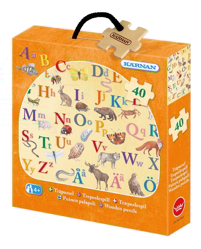 Träpussel ABC 40 bitar, Kärnan