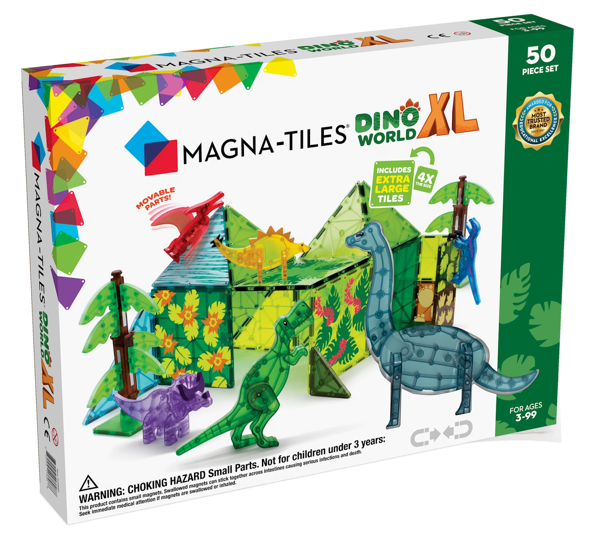 Produktbild för Magna-Tiles Dino World XL, 50 bitar