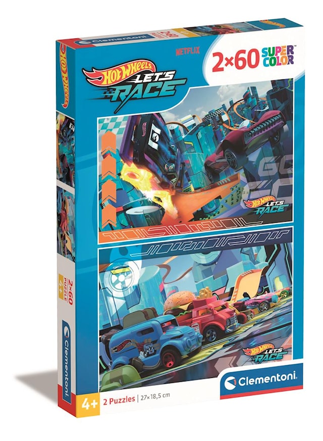 Produktbilde 1 for Puslespill 2x60 brikker Hotwheels, Clementoni