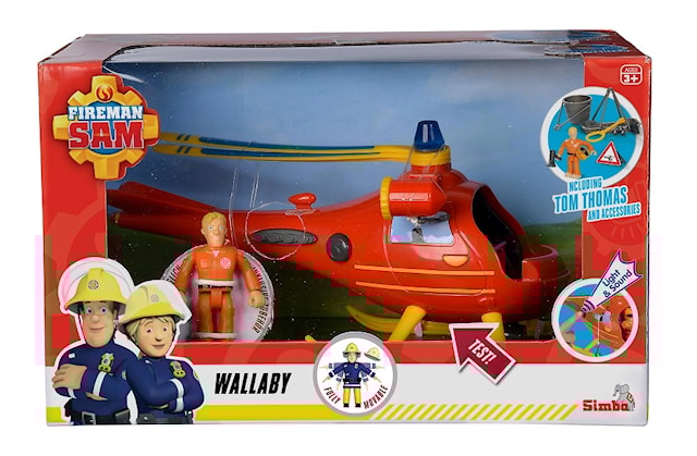 Produktbilde 1 for Helikopter Wallaby med Figur Brannmann Sam