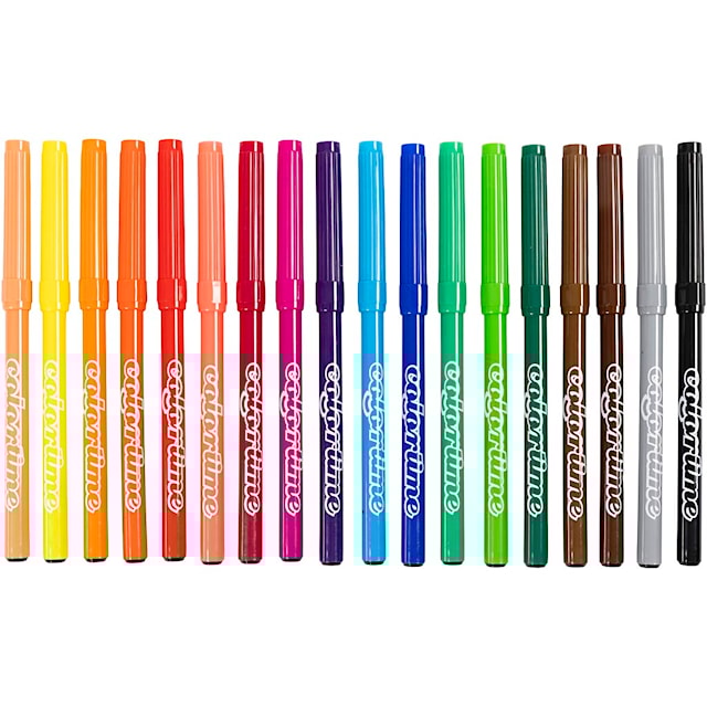 Tuotekuva 1 - Colortime-tussit, paksuus 2 mm, värilajitelma, 18 kpl/ 1 pkt