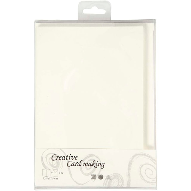 Produktbild 2 för Brevkort, kortstl. 12,5x17,5 cm, kuvertstl. 14x19 cm, råvit, 10 set/ 1 förp.