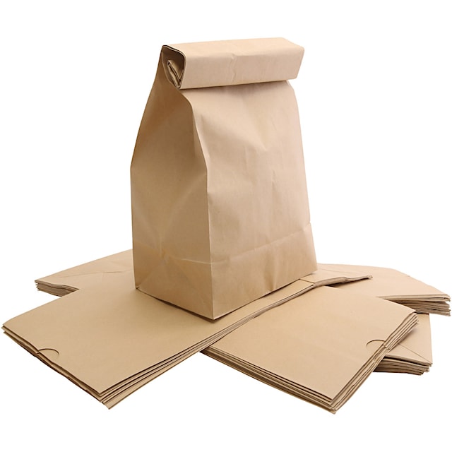 Produktbilde 1 for Papirpose, str. 15x25x43 cm, brun, 50 stk./ 1 pk.