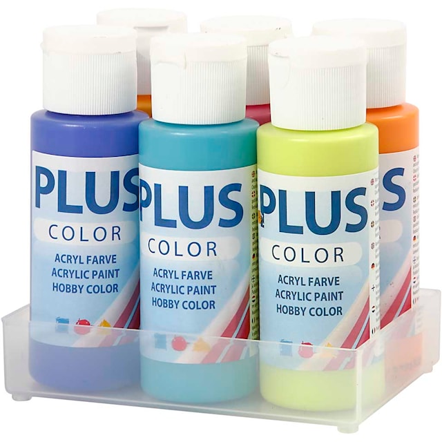Tuotekuva 3 - Plus Color- Askartelumaali, värikäs, 6x60 ml/ 1 pkt