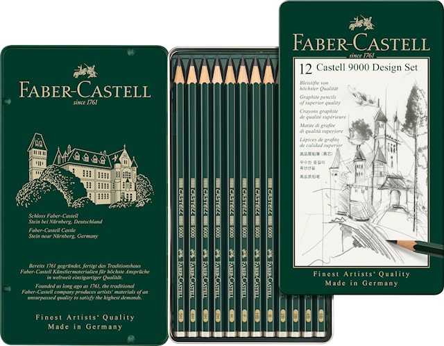 9000 Lyijykynä Setti 5B-5H Metallirasiassa Faber-Castell