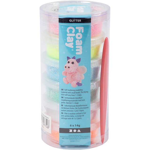 Produktbilde 1 for Foam Clay® , glitter, pastellfarger, 6x14 g/ 1 pk.