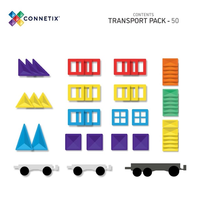 Produktbild 4 för Connetix Rainbow Transport 50 Delar