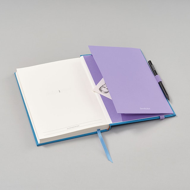 Produktbilde 4 for Oppbevaringslomme med elastisk bånd og pennholder - Patch Pocket Lilac Silk Semikolon