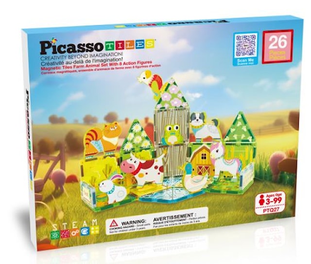 Produktbild 1 för Farm 26 Bitare magnetic set Picasso Tiles