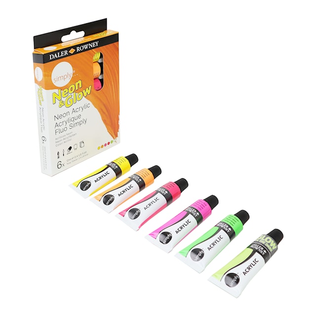 Produktbilde 1 for Acrylic Paint Neon Colors Set 6x12 ml Daler-Rowney