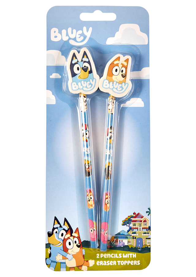 Produktbild 1 för Bluey Blyertspennor 2-Pack med Suddgummi