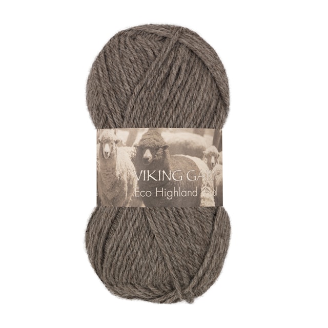 Eco Highland Wool Garn 50 g Grå 215 Viking Garn