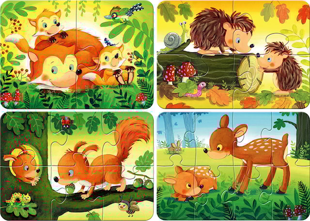 Produktbild 2 för Pussel Forest Animal Fun 2/4/6/8 bitar, Ravensburger