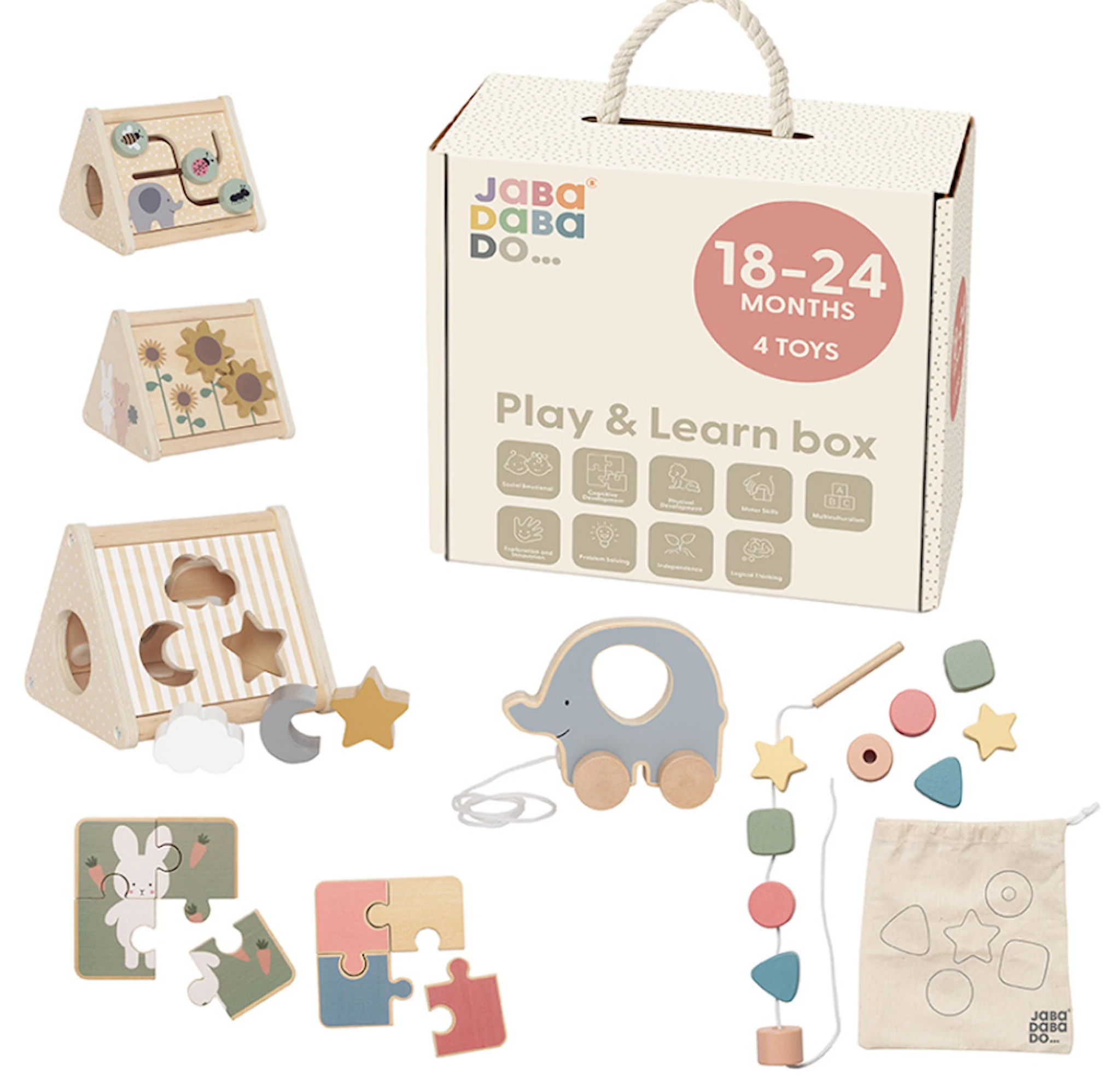 Produktbild för Lek och Lär Låda Aktivitetsleksaker 18-24 Månader Jabadabado