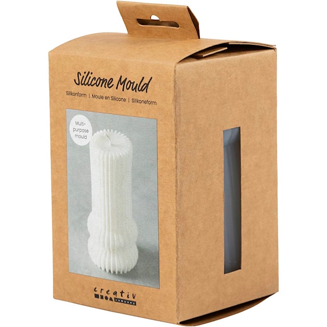 Produktbilde 3 for Silikonform , Riflet sylinder med buer, H: 12,5 cm, dia. 6 cm, 1 stk./ 1 pk.