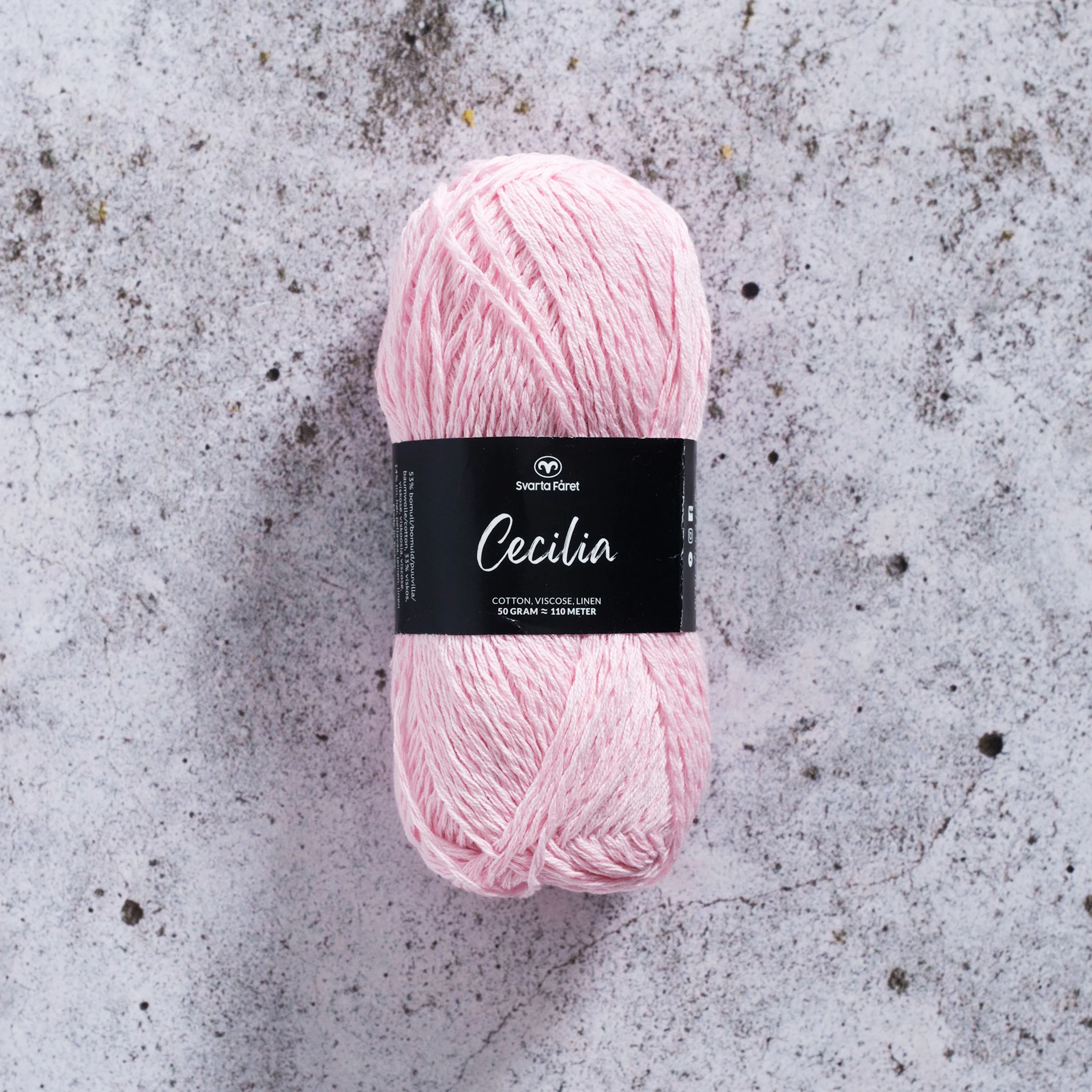 Produktbilde for Cecilia Garn Lin- og bomullsmix 50 g Svarta Fåret