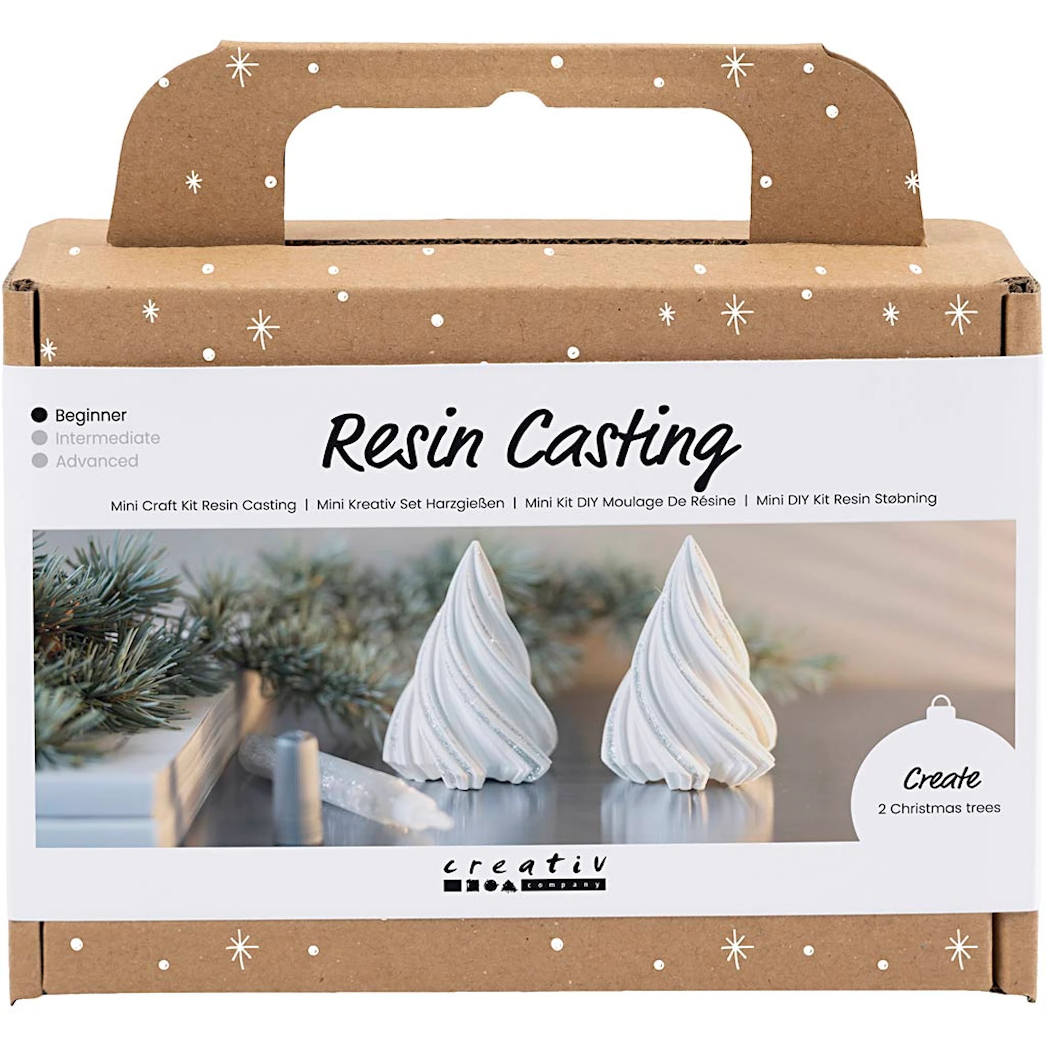 Produktbilde for Mini DIY Kit Resin Støping, Juletrær, hvit, 1 pk.