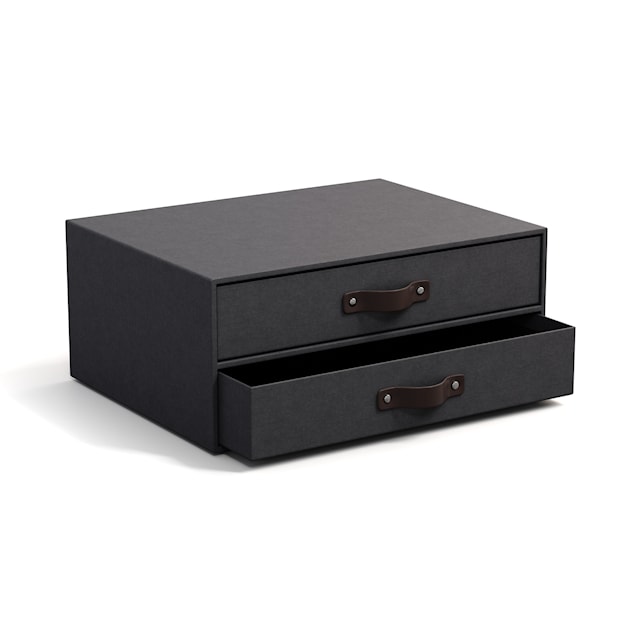 Produktbilde 3 for Skrivebordsskuff med 2 skuffer holder A4 Black Bigso Box of Sweden