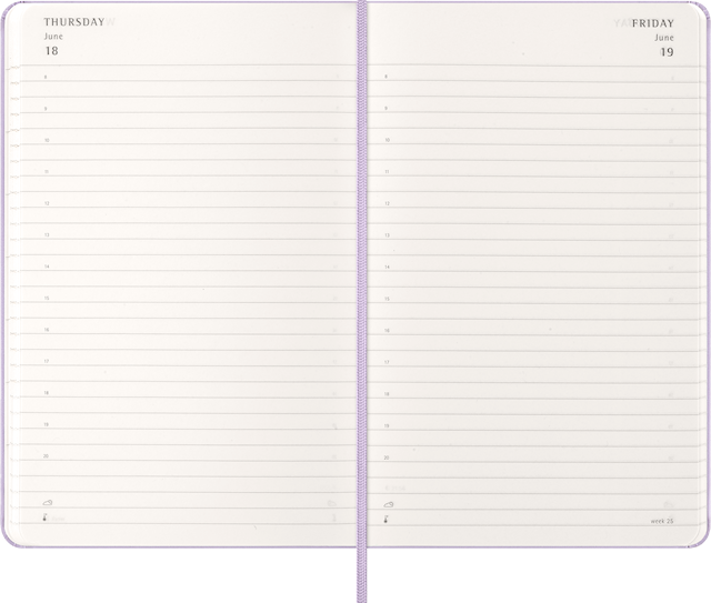 Tuotekuva 4 - Kalenteri 2026 Classic Hard 12M Daily Large Pastel Lilac Moleskine