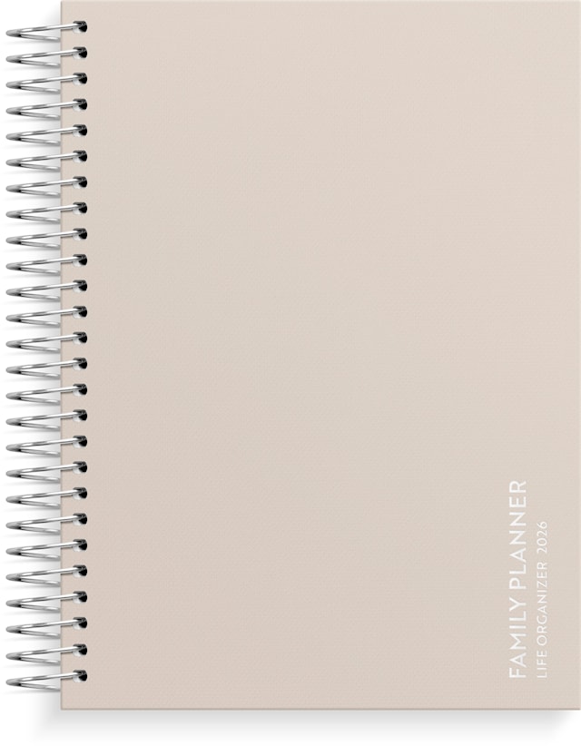 Tuotekuva 1 - Kalender 2026 A5 Life Organizer Family Beige Burde